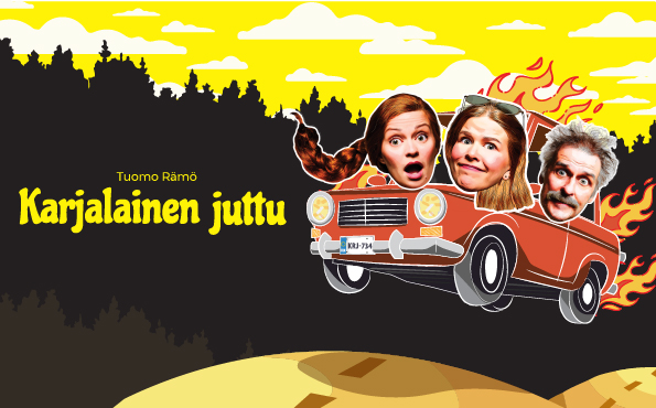 Karjalainen juttu -näytelmän mainoskuva.